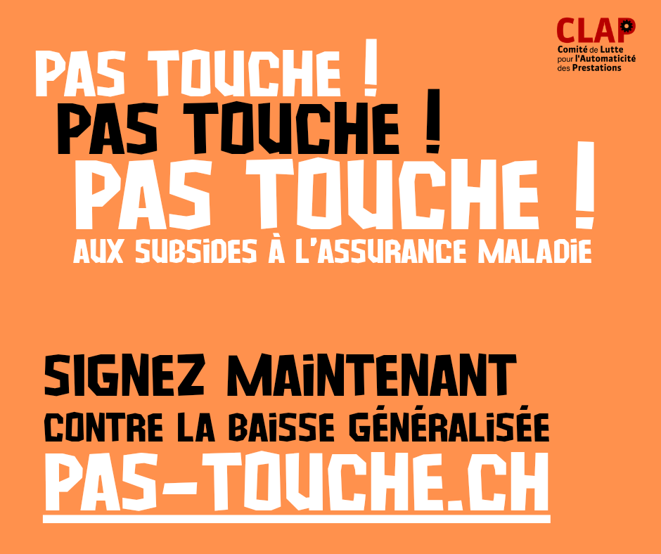 PAS TOUCHE aux subsides à l'assurance maladie